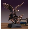 Marian Imports Marian Imports F51127 Eagle With Flag Bronze Plated Resin Sculpture 51127